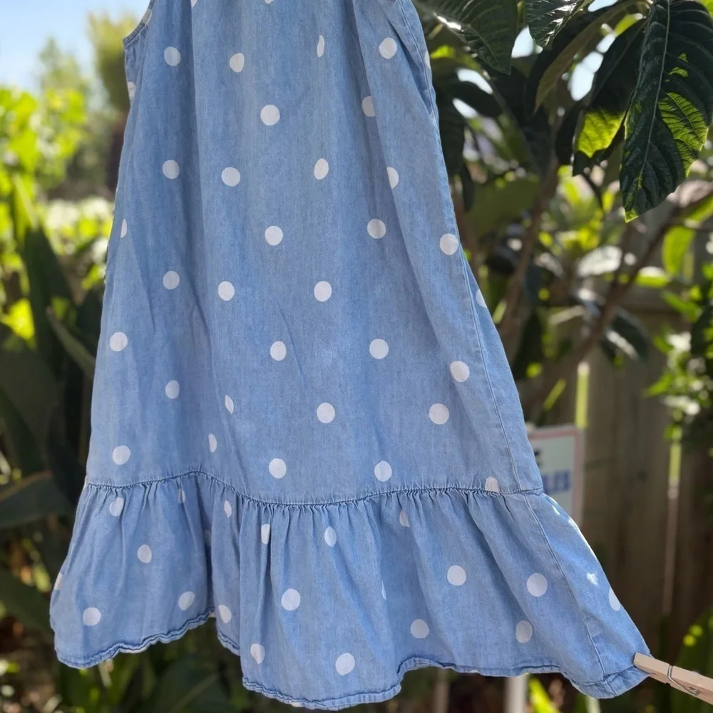 Old Navy Chambray Polka Dot Swing Sundress Size L